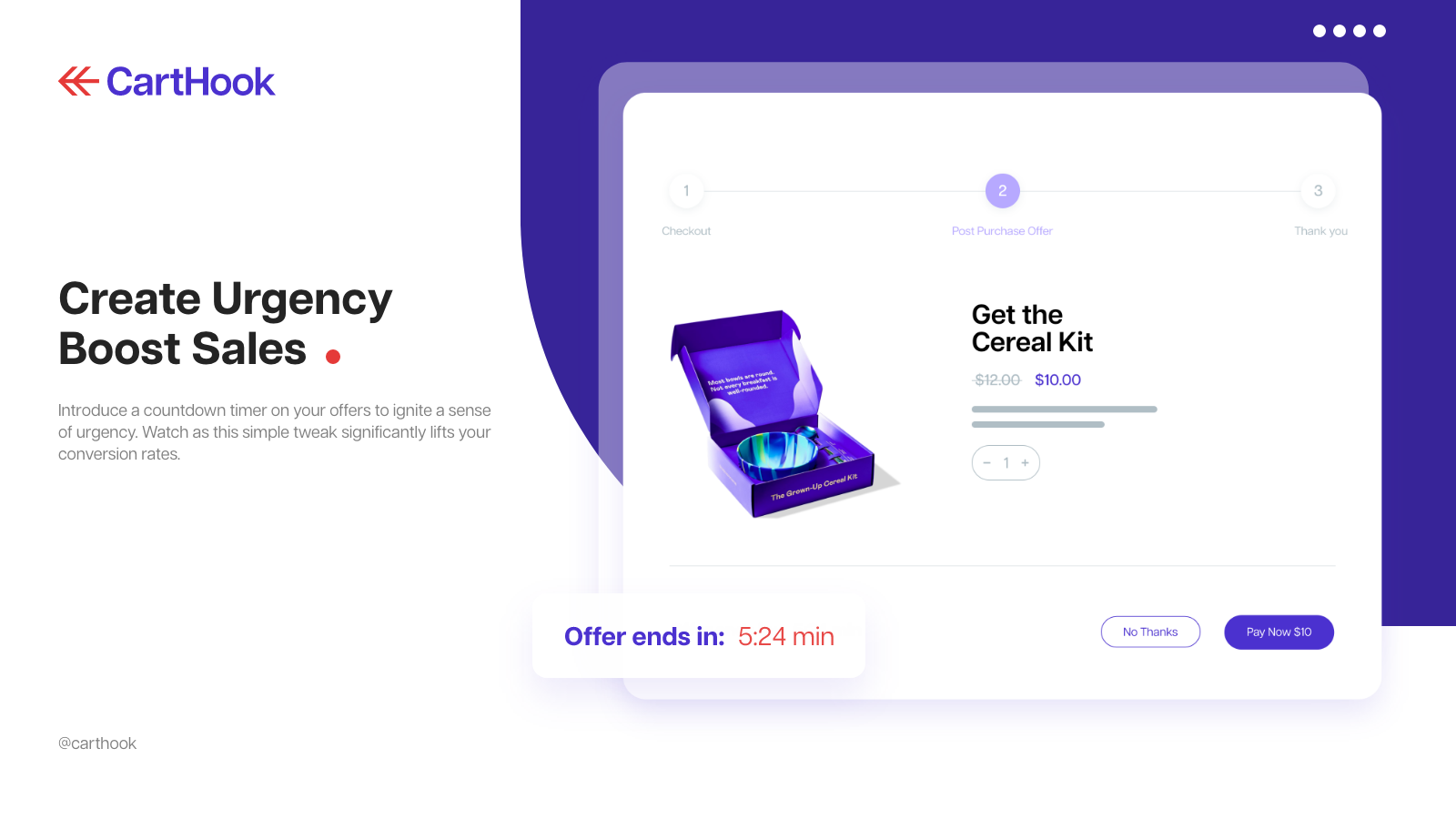 CartHook dashboard showing upsell performance